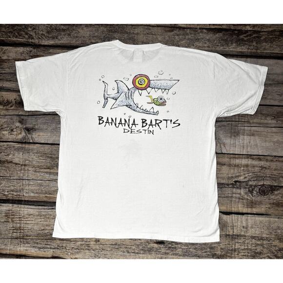 Duck Other - The Duck Company Banana Bart's Destin T Shirt Shark Mens Size XL White